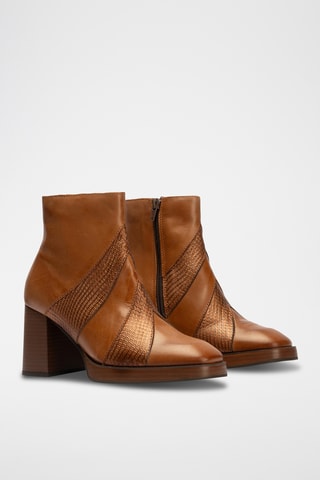 Bottines en cuir nappa - Camel