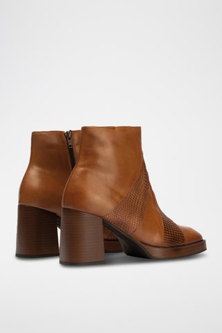 Bottines en cuir nappa - Camel