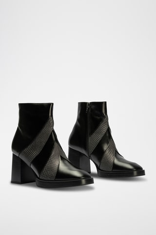 Bottines en cuir nappa - Noir