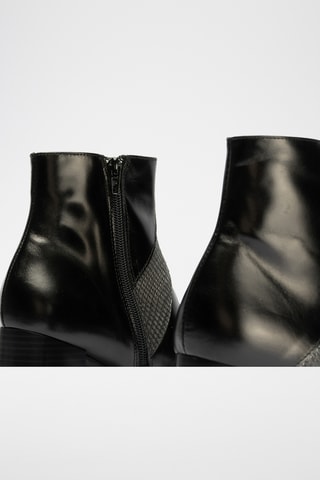 Bottines en cuir nappa - Noir