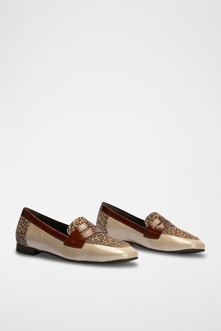 Mocassini in pelle - Beige e marrone scuro