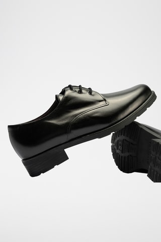 Stringate in pelle nappa - Nero