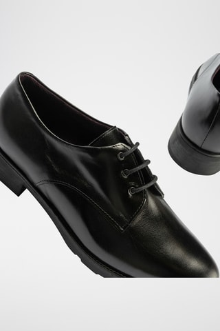 Stringate in pelle nappa - Nero