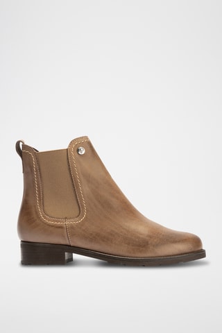 Bottines en cuir nappa - Taupe