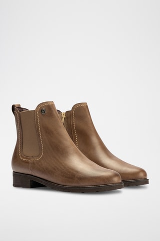 Bottines en cuir nappa - Taupe