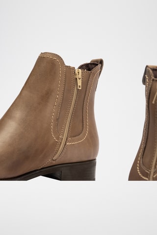 Bottines en cuir nappa - Taupe