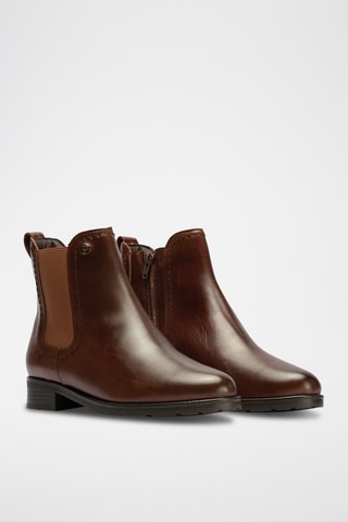 Bottines en cuir nappa - Camel