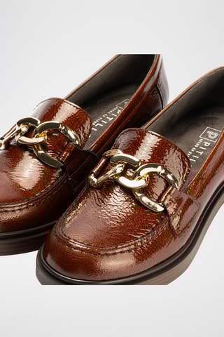 Mocassini in pelle verniciata - Cammello