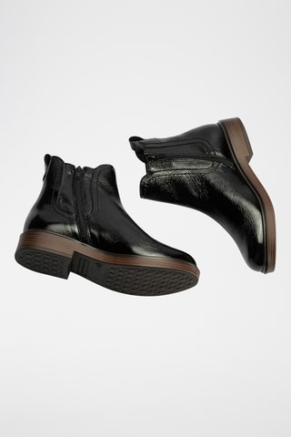 Bottines en cuir verni - Noir