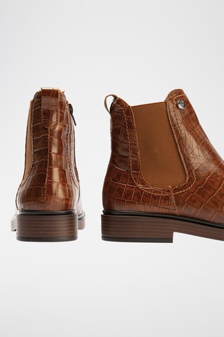 Bottines en cuir nappa - Camel