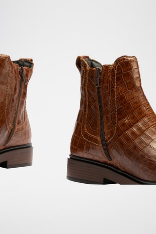 Bottines en cuir nappa - Camel