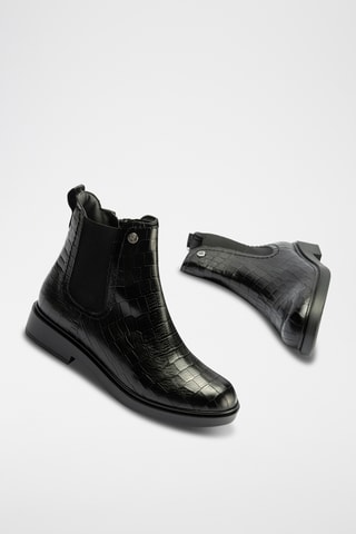 Bottines en cuir nappa - Noir