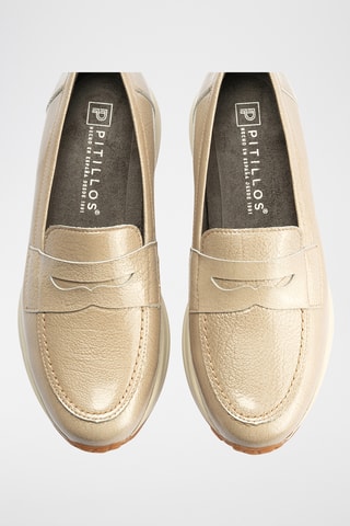 Mocassini in pelle verniciata - Beige 