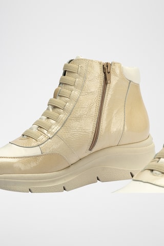 Bottines en cuir verni - Beige