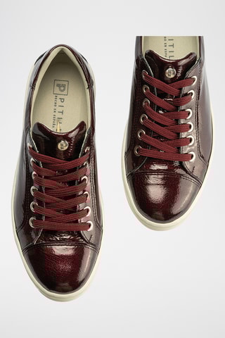 Baskets en cuir verni - Bordeaux