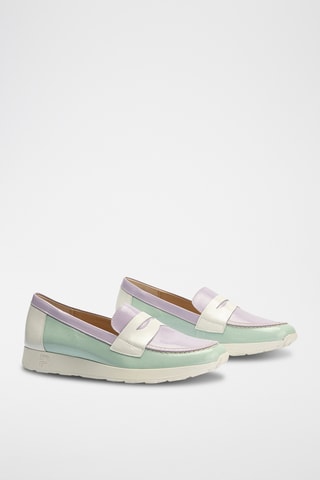 Mocassini in pelle verniciata - Turchese