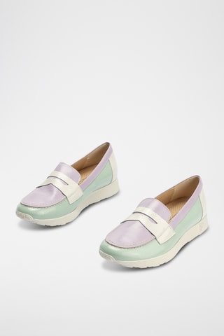 Mocassini in pelle verniciata - Turchese