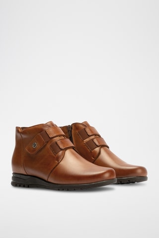 Bottines en cuir nappa - Camel