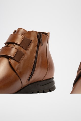 Bottines en cuir nappa - Camel