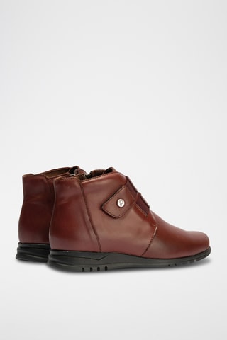 Bottines en cuir nappa - Bordeaux