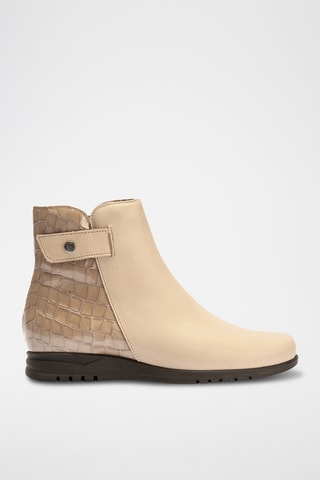 Bottines en cuir nappa - Beige