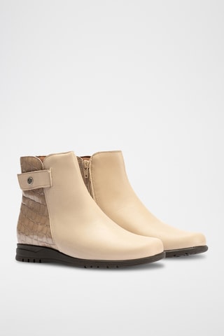 Bottines en cuir nappa - Beige