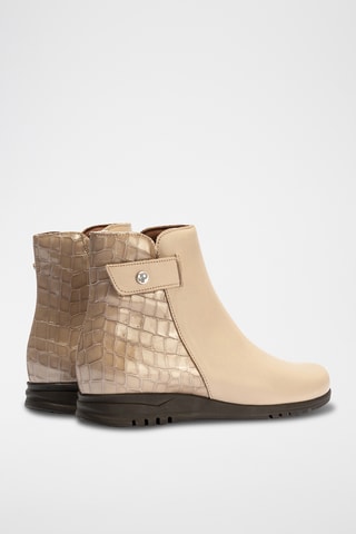 Bottines en cuir nappa - Beige