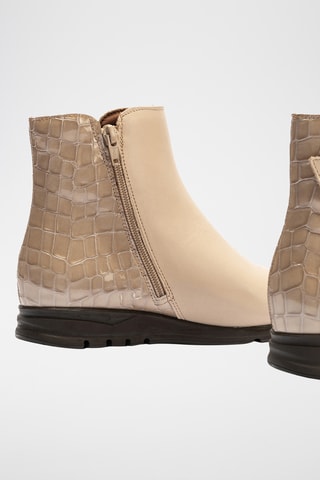 Bottines en cuir nappa - Beige