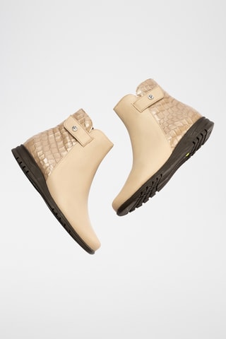 Bottines en cuir nappa - Beige