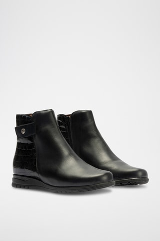 Bottines en cuir nappa - Bleu marine