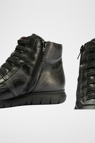 Baskets montantes en cuir nappa - Noir