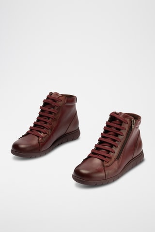 Baskets montantes en cuir nappa - Bordeaux