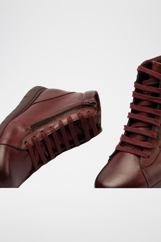 Baskets montantes en cuir nappa - Bordeaux