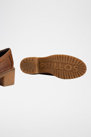 Mocassins à talons en cuir nappa - Camel