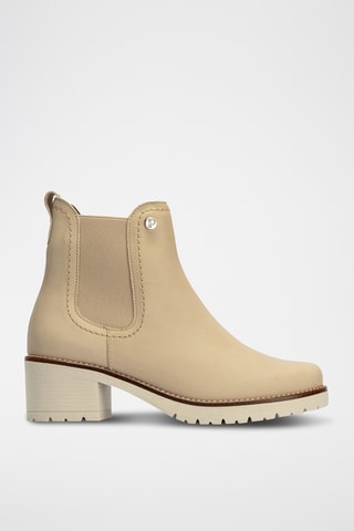 Bottines en cuir nappa - Beige