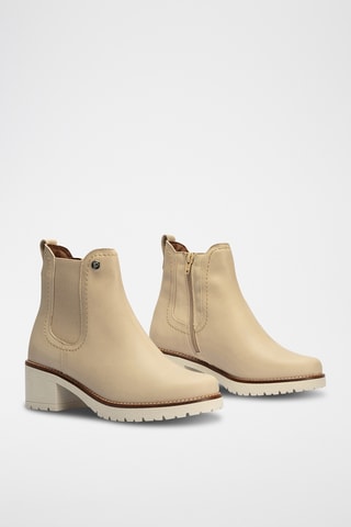 Bottines en cuir nappa - Beige