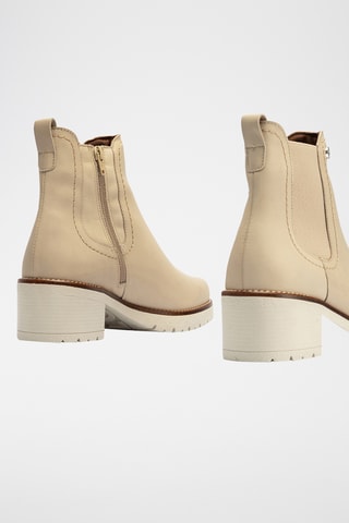 Bottines en cuir nappa - Beige