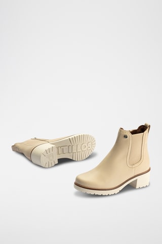 Bottines en cuir nappa - Beige