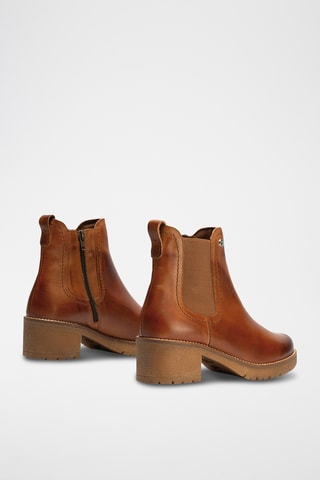 Bottines en cuir nappa - Camel
