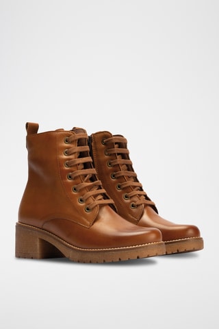 Bottines en cuir nappa - Camel