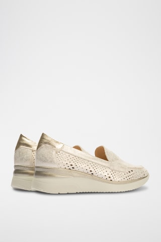 Mocassins compensés en cuir - Doré