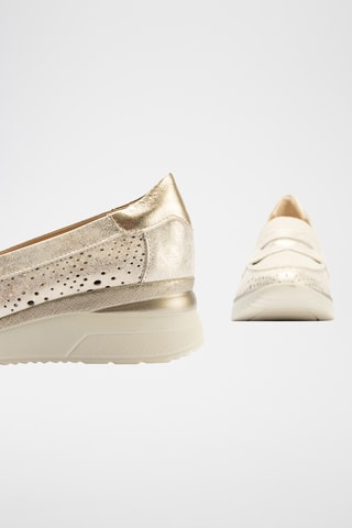 Mocassins compensés en cuir - Doré