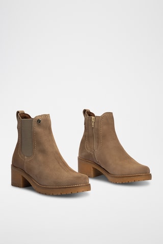 Bottines en nubuck - Marron clair