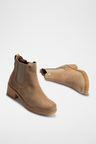 Bottines en nubuck - Marron clair