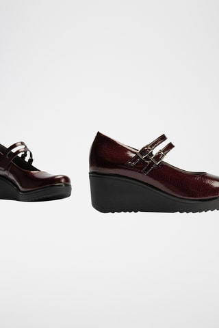 Babies compensés en cuir verni - Bordeaux