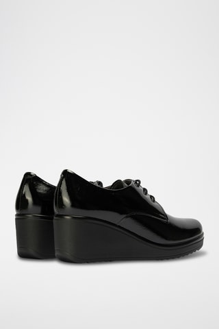Derbys compensés en cuir verni - Noir