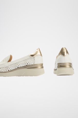 Mocassins compensés en cuir - Blanc