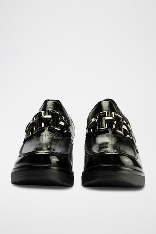 Mocassins compensés en cuir verni - Noir 