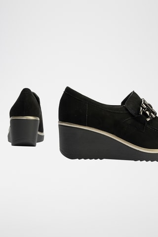 Mocassins compensés en nubuck - Noir