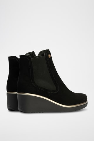 Bottines compensées en nubuck - Noir 